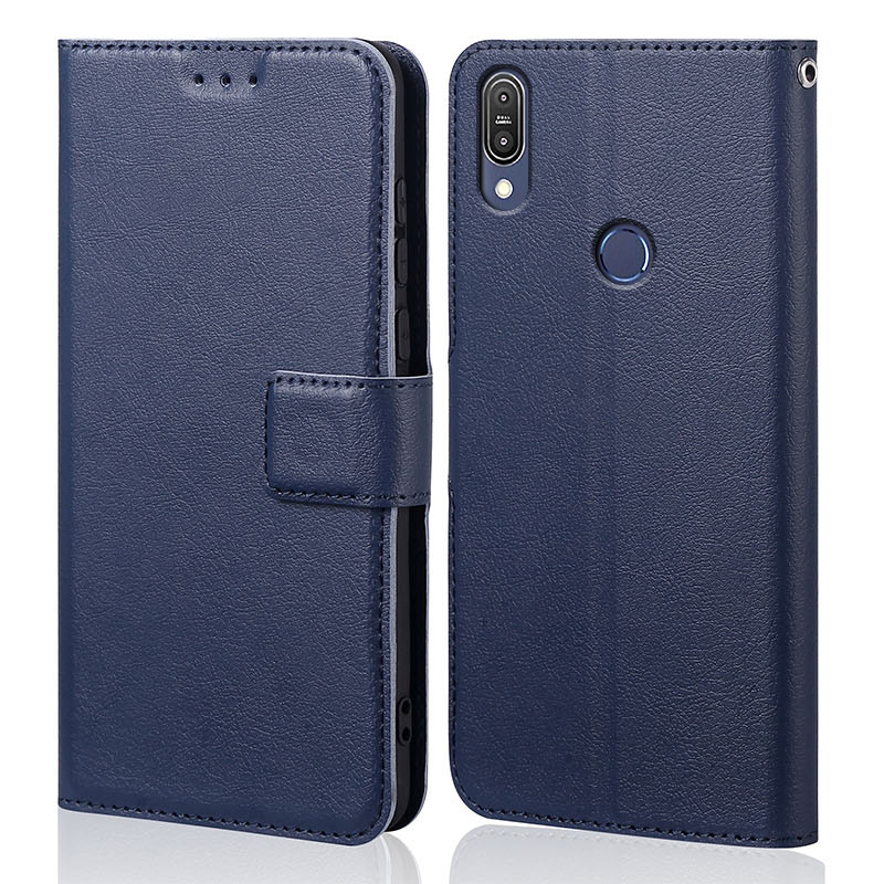 Funda de teléfono para Alcatel 1S , funda de lujo con tapa tipo billetera de cuero PU, funda de negocios para Alcatel 1S 5028Y 5028D , funda de libro: Azul marino