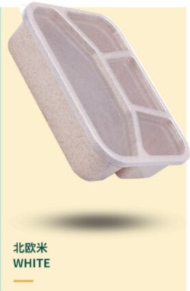 Bento Lunch Box Adults Kids 4 Compartments Travel Food Storage Containers Square Picnic Compartment Office Worker Fast Food Box: D