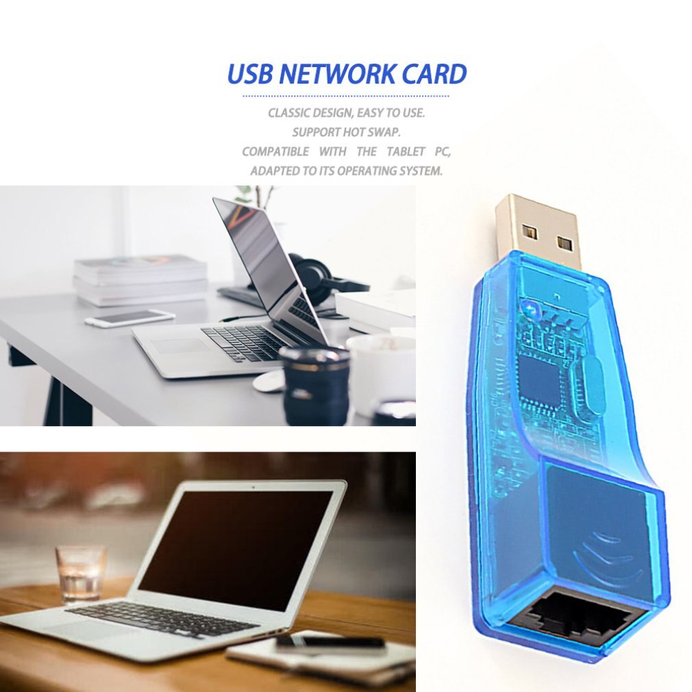 1PCS Ethernet External USB to Lan RJ45 Network Card Adapter 10/100Mbps for Tablet Universal Serial Bus Interface RJ45 Connector