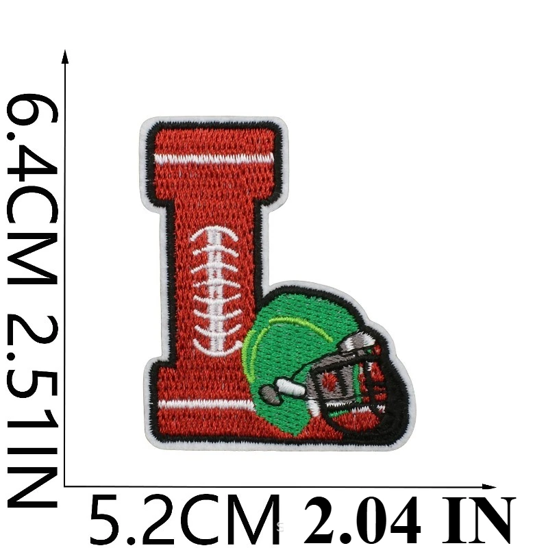 Sports Style Rugby Embroidery Patch Sticker 26 English Letters Clothes Decorative Cloth Sticker Team Chapter Boy Embroidery Piec: Nickel