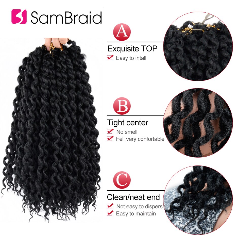 Sambraid faux curly locs krøllet hæklet hår hæklede fletninger 24 tommer fletning hår extensions syntetisk hår til kvinder
