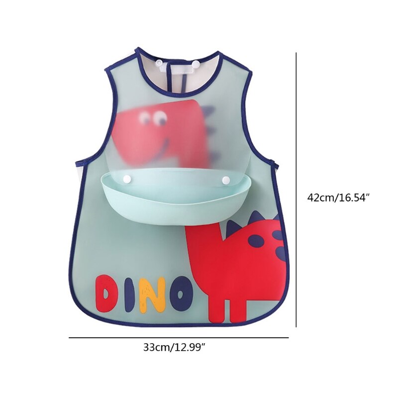 Babadores ajustáveis do bebê com o pano impermeável plástico do arroto do avental dos desenhos animados da blusa de alimentação do bolso para o infantil
