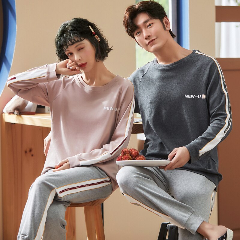 Pijama invierno de franela coreana, ropa de dormir para parejas, ropa de casa, Pijama gruesa de forro polar Coral, para Mujer y hombre