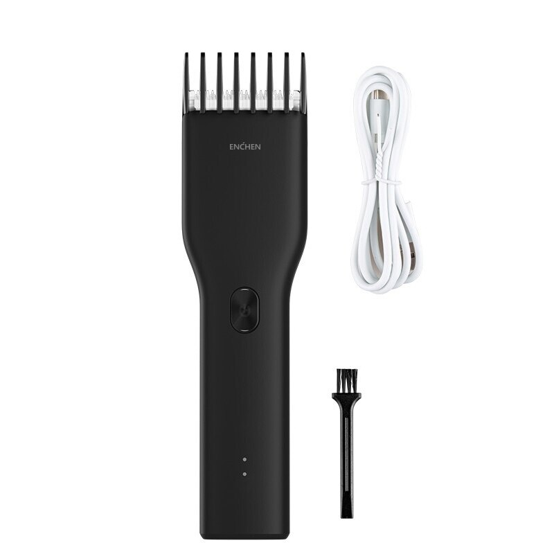 Enchen aparador de cabelo dos homens máquina de cortar cabelo profissional elétrica aparador de barba usb recarregável sem fio máquina de corte de cabelo: Black