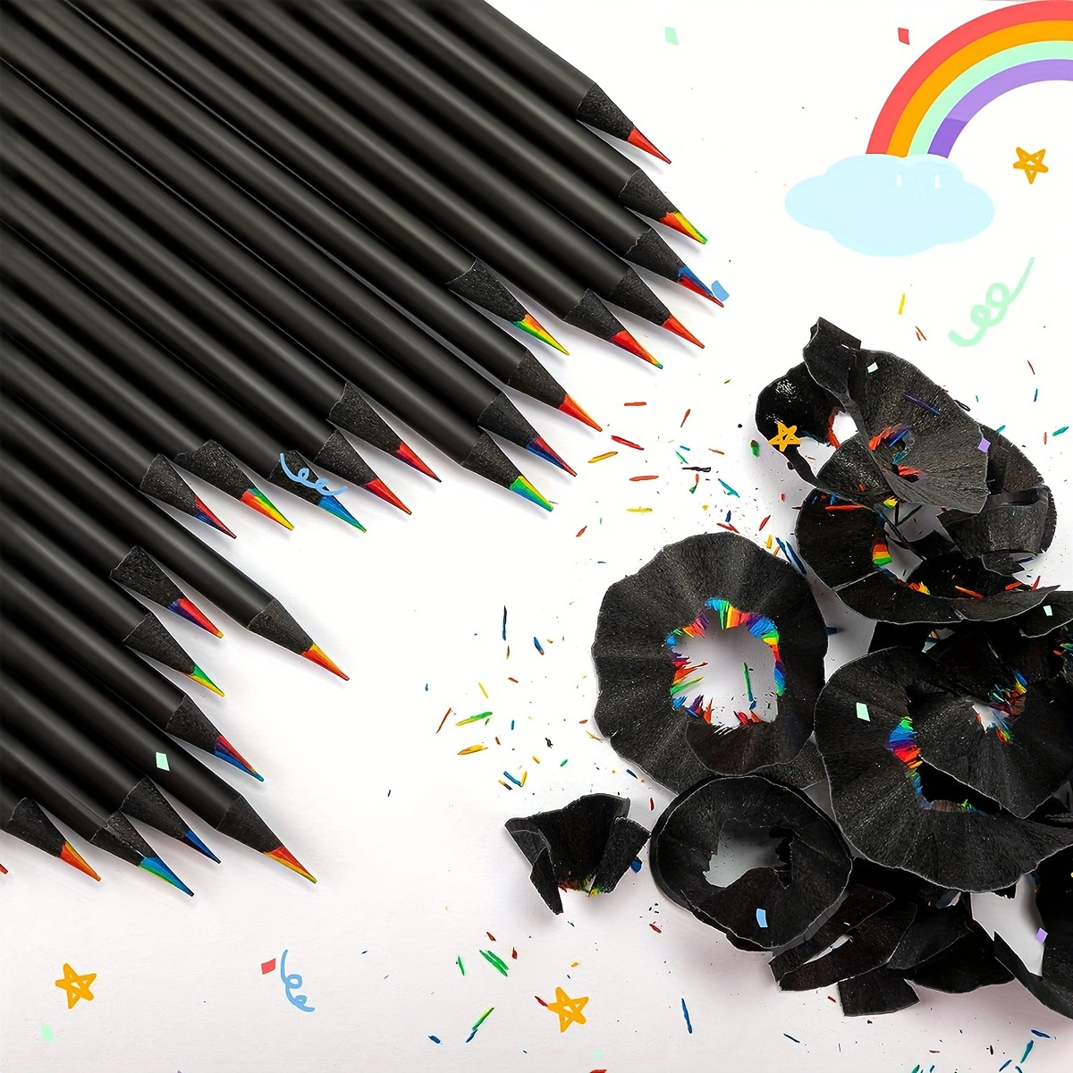 12/24/36/48 unidades 7 cores lápis arco-íris 3.3mm lápis de cor para desenho artístico colorir presente de ação de graças de Halloween