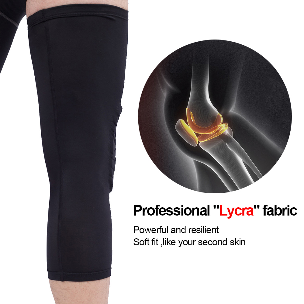 Genouillères de basket-ball, manchon en accent d'abeille, orthèse élastique, équipement de protection, rotule, mousse, support, volley-ball, 1 pièce