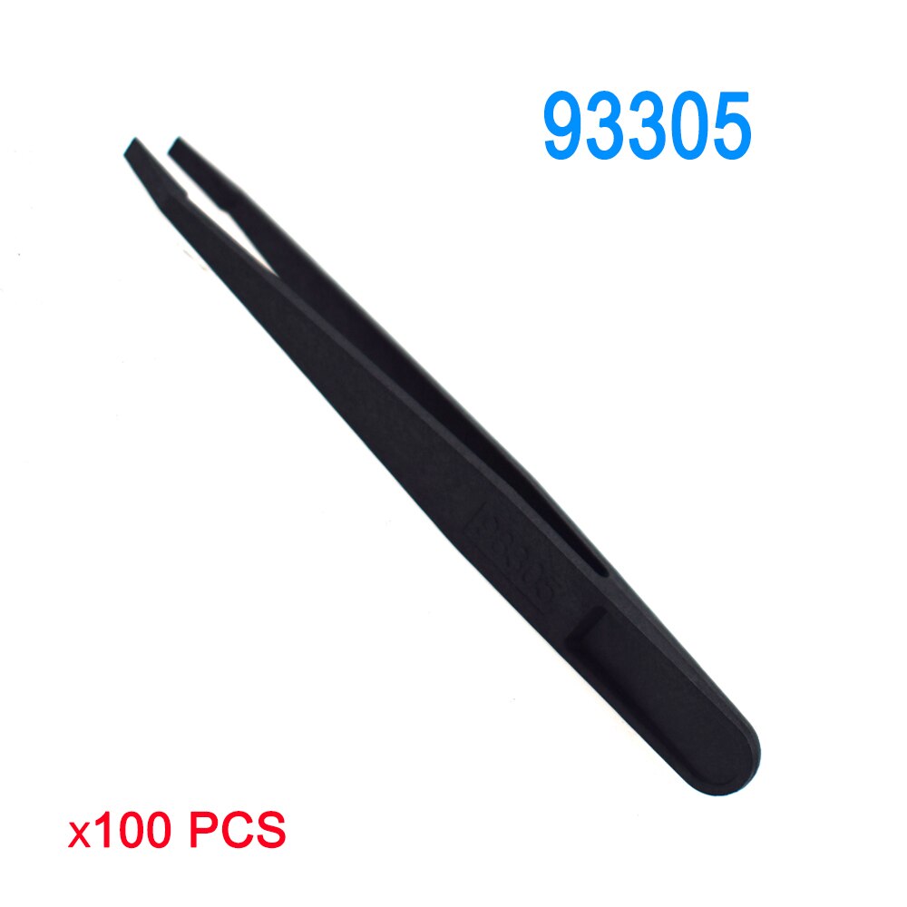 100 stks/partij Zwart antistatische Carbon fiber composiet Plastic Pincet Hittebestendige Repair Tool