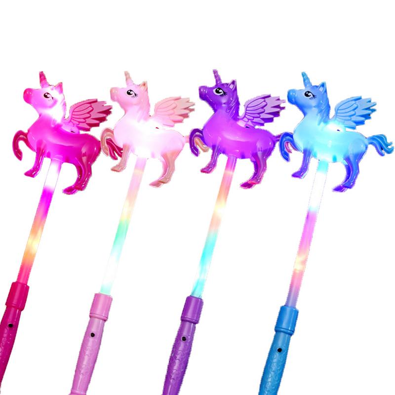 Bâton lumineux en forme de licorne pour les enfants acclamant les jouets lumineux de bâton lumineux de grand doigt