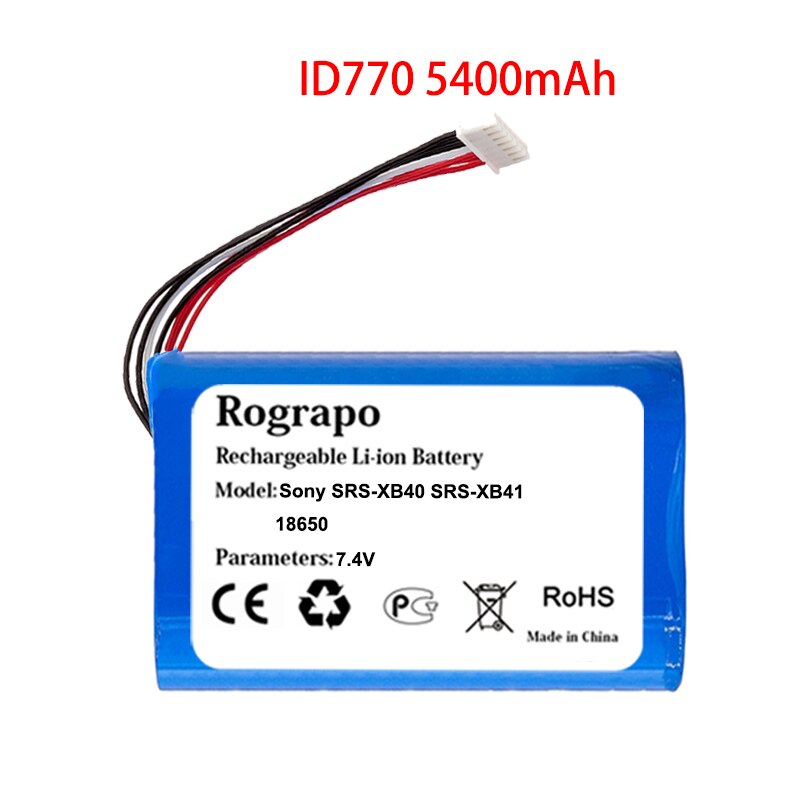 Bluetooth Audio ID659 Batterie Pour Sony SRS-XB40 SRS-XB41 ID770 JD770B, SRS-X30 SRS-XB3 SRS-XB30 Haut-Parleur: XB40 ID770 5400mAh