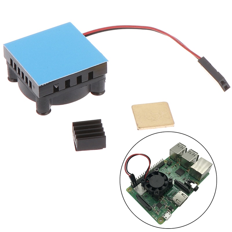 Module de refroidissement de ventilateur universel, ventilateur carré avec dissipateur thermique, coussin de refroidissement en cuivre et aluminium pour Raspberry Pi 4 /3/2