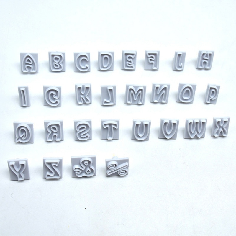 64Pcs Diy Tekens Upper & Lower Case Alfabet Letters Bakken Cakevorm Cookie Cutter Fondant Tool Set Cookie Cuttervalentine 'S