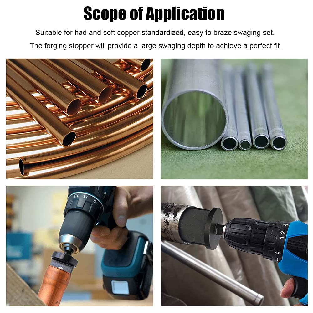 Flaring Tool Drill Bit Set Tube Expander Multifunction Air Conditioner Refrigerator Copper Pipe Swaging Tool Drill Bit Set