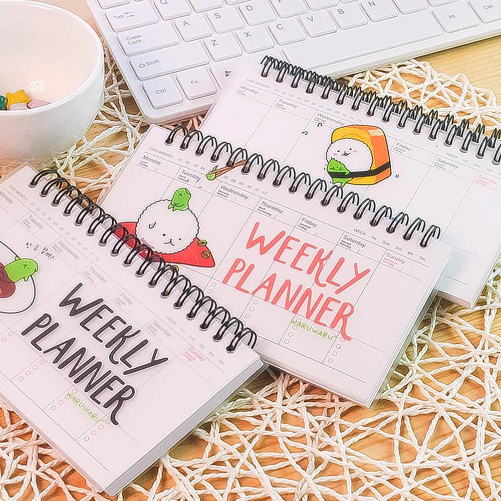 Kawaii Transparante Pp Spoel Week Plan Notepad Memo Boek 80 Vel Wekelijkse Dagelijkse Planner Sushi Notebook Briefpapier Schoolbenodigdheden