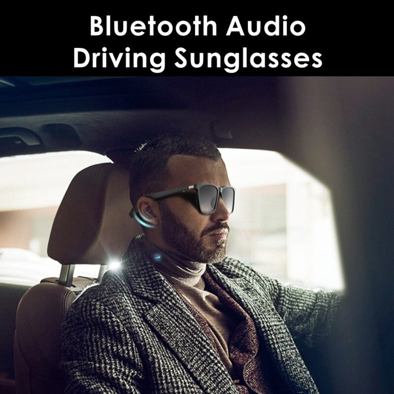 Óculos de música inteligente tws bluetooth5.0 fones de ouvido à prova dwireless água sem fio anti-azul óculos de sol ai condução óssea eyewear