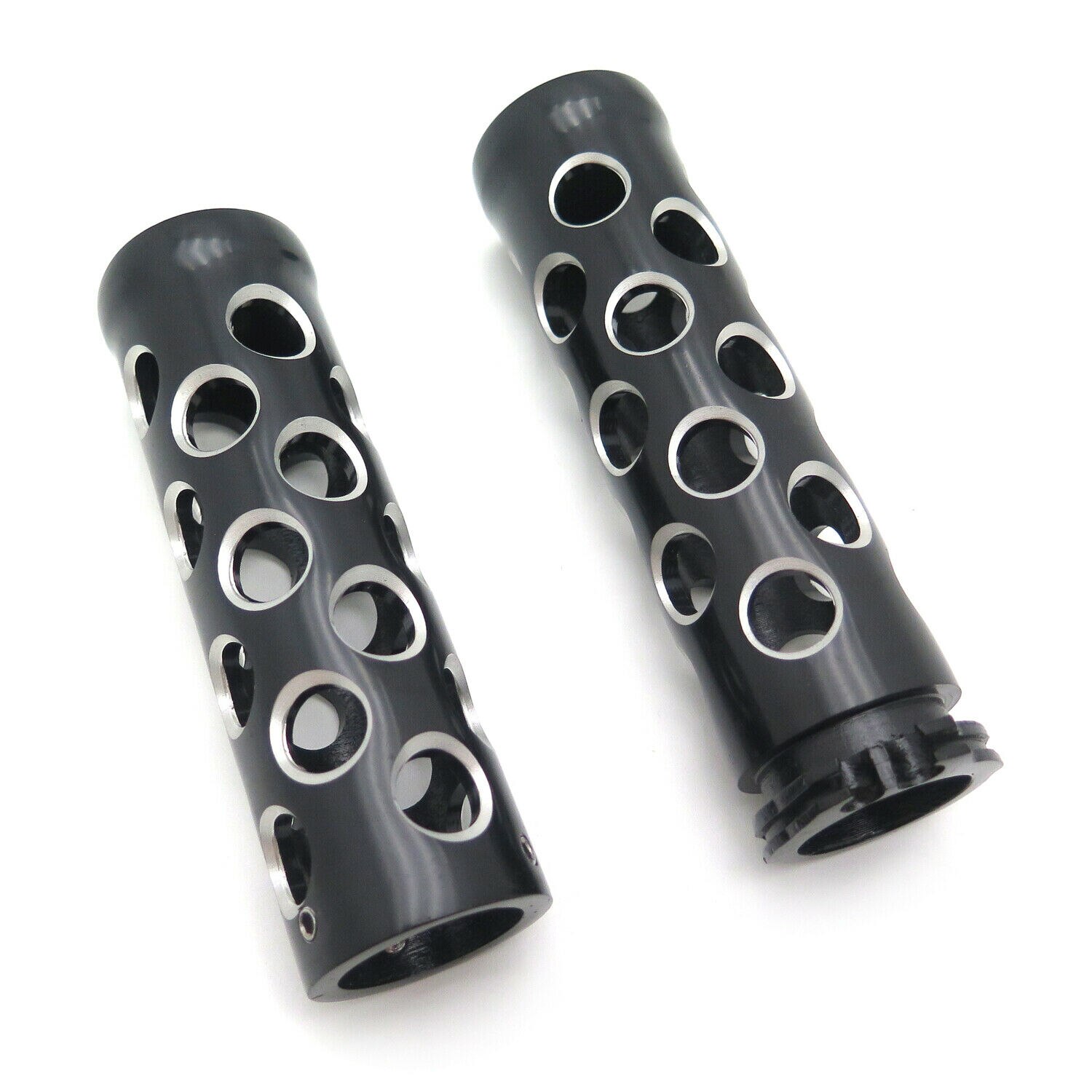 Black Hand Grips for Harley Davidson Road King Street Glide Motorcycles W/ 1" Handlebars Aftermarket Parts