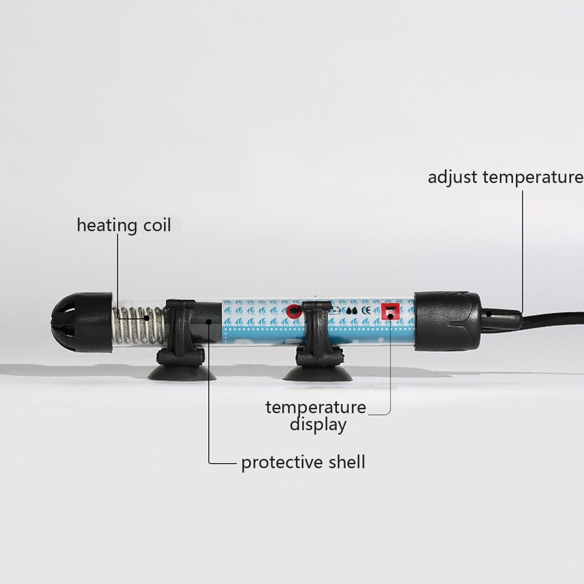 Adjustable Temperature Thermostat Heater Rod Submersible Aquarium Fish Tank Water Heat 100W/200W/300W 220V
