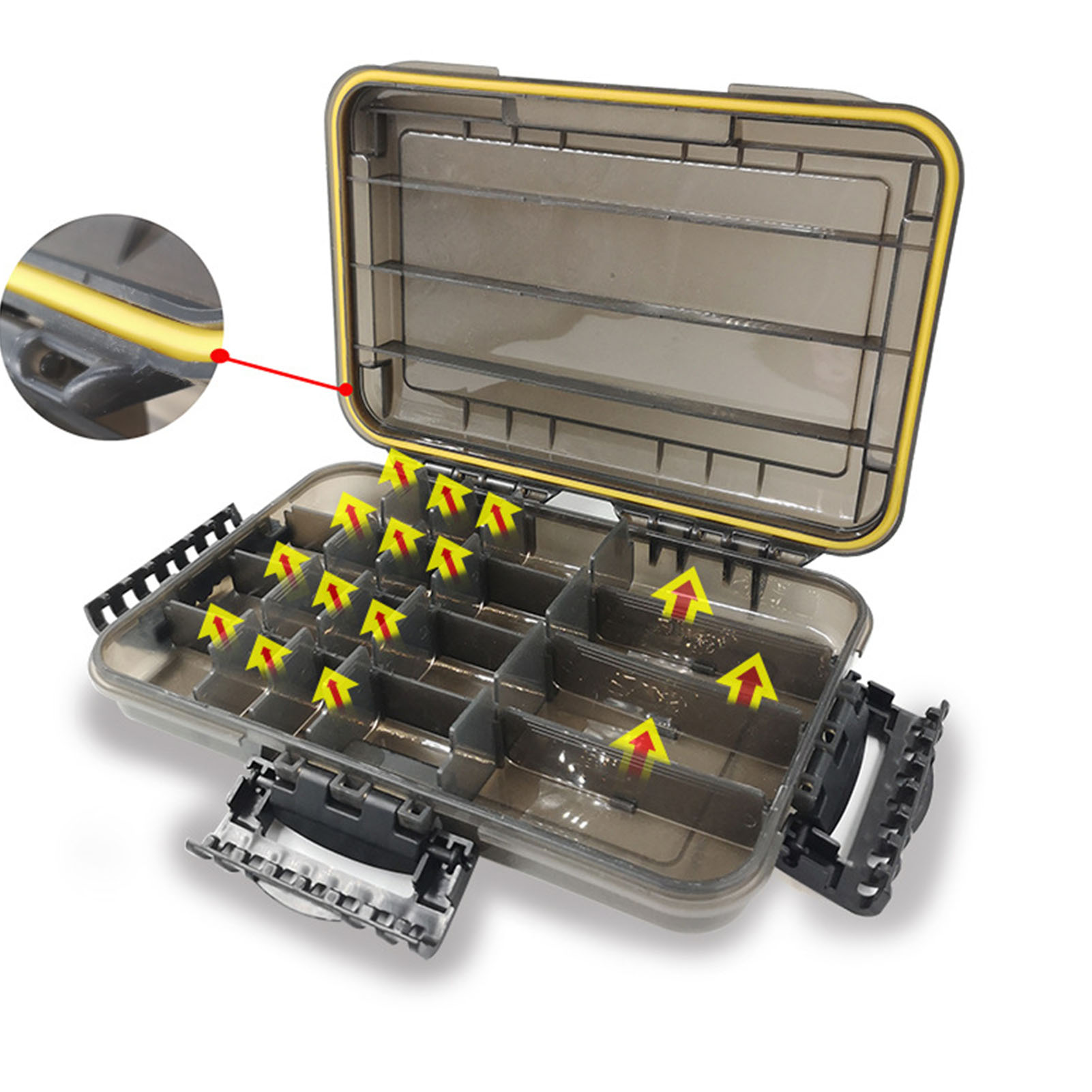 Waterproof Fishing Tackle Box Organizer Removable Dividers Transparent Storage Case For Lures Baits Hooks Anglers Large Capacity
