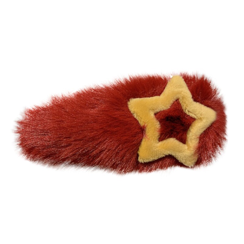 Vrouwen Meisjes Leuke Winter Zacht Pluche Ster Haarspelden Zoete Haar Ornament Hoofdband Haarspeldjes Hair Clips Haaraccessoires