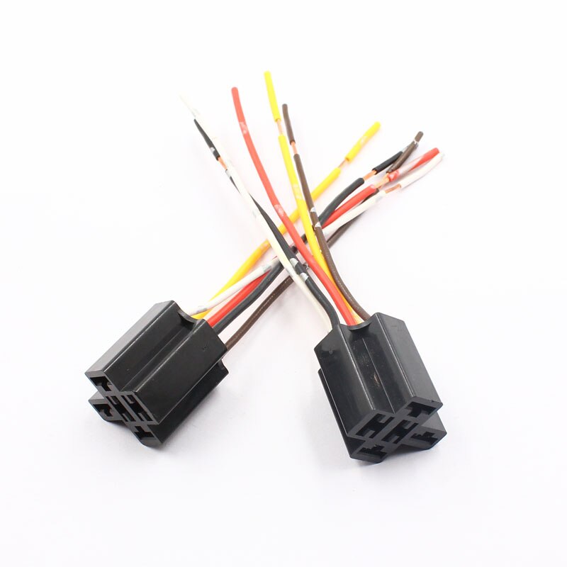Car Transparent SPDT 80A Relay 4Pins 5Pins 12 Volt coil DC 24V Ceramic Relay Wiring Harness Socket Plug: 2Pcs Nylon Plug