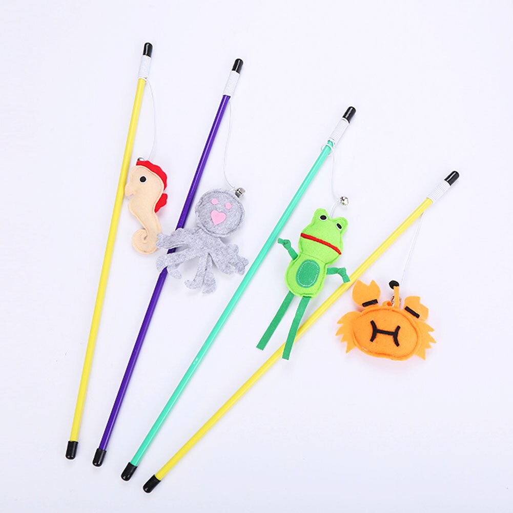 1PC zabawna zabawka dla kota kotek zwiastun Stick z dzwoneczkami interaktywne pióro zwierzę domowe gra pręt szczeniak zabawka na drucie różdżka artykuły dla zwierząt