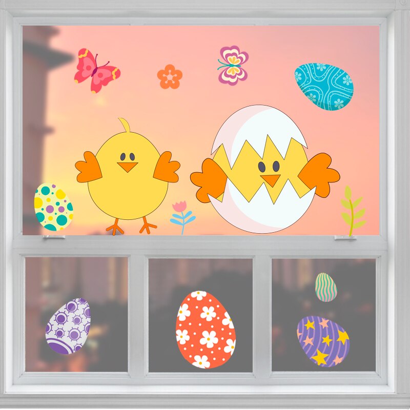 Easter Egg Decoration Wall Stickers Glass Stickers Mall Storefront Scene Layout Window Stickers Window Stickers