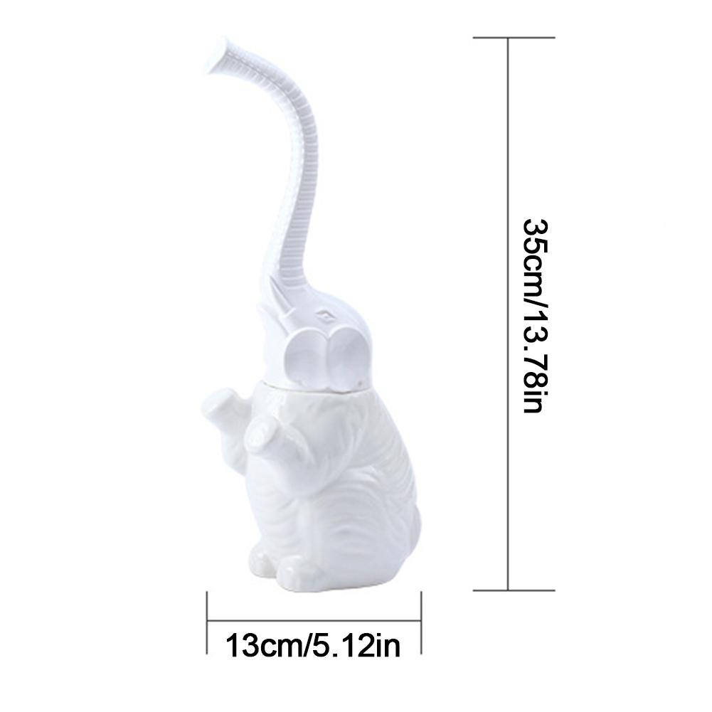 Elefant Toilette Bürste Halter einstellen lang handhaben Bad Toilette Bürste Keramik + Plastik abnehmbar Elefant Form Bürste Halter