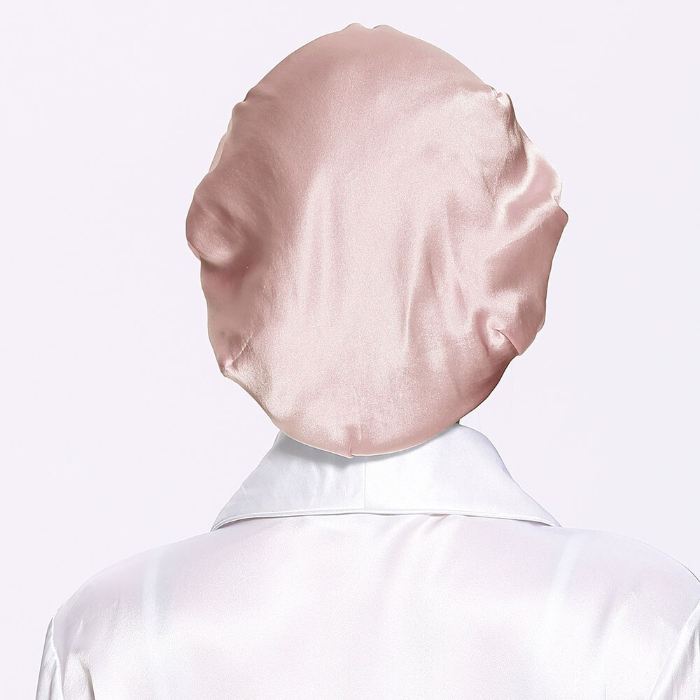 LILYSILK Silk Night Sleep Cap Silk Cap for Sleeping Women Flounced Brand Solid 19 Momme Hair Care Accessories