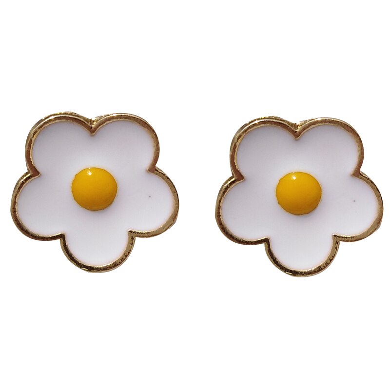 10 paare/los frauen schmuck zubehör metall emaille blume ohrring