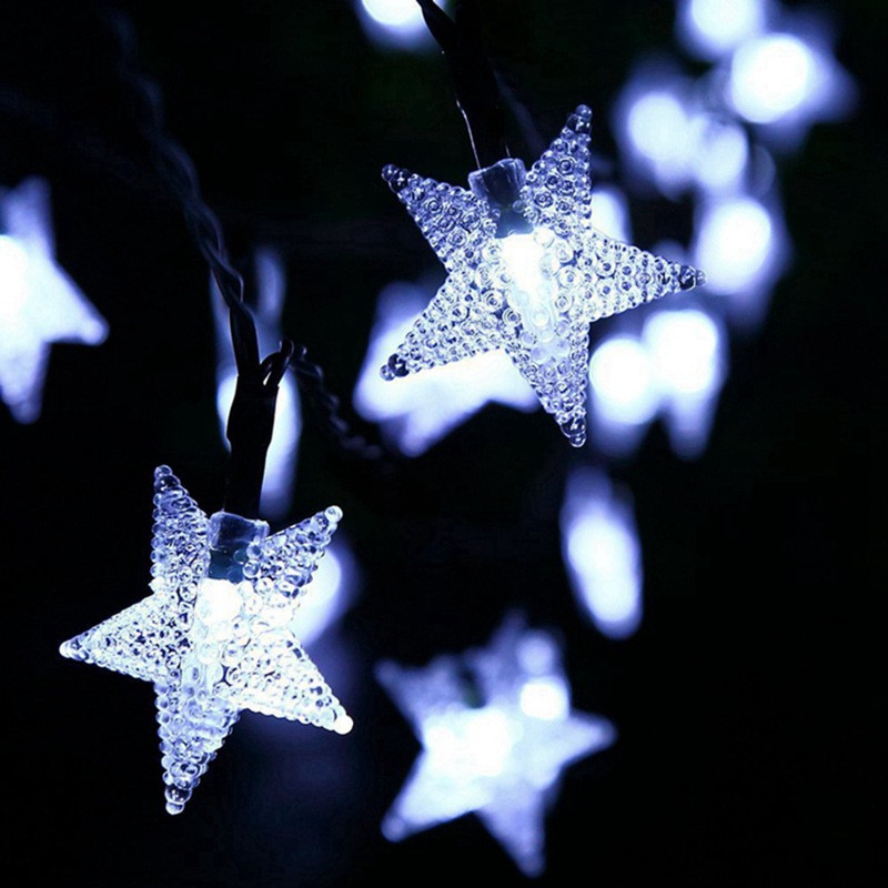 Solar-Stern-Lichterkette für den Außenbereich, wasserdicht, solarbetrieben, LED-Lichterkette für Weihnachten, Terrasse, Garten, Hof, Veranda, Hochzeitsdekoration