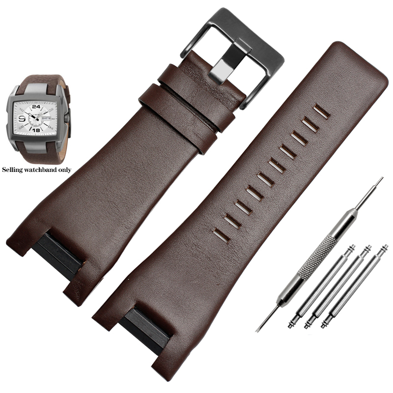Bracelet de montre en cuir véritable pour Diesel DZ1216 DZ1273 DZ4246 DZ4247 DZ287: BEIGE