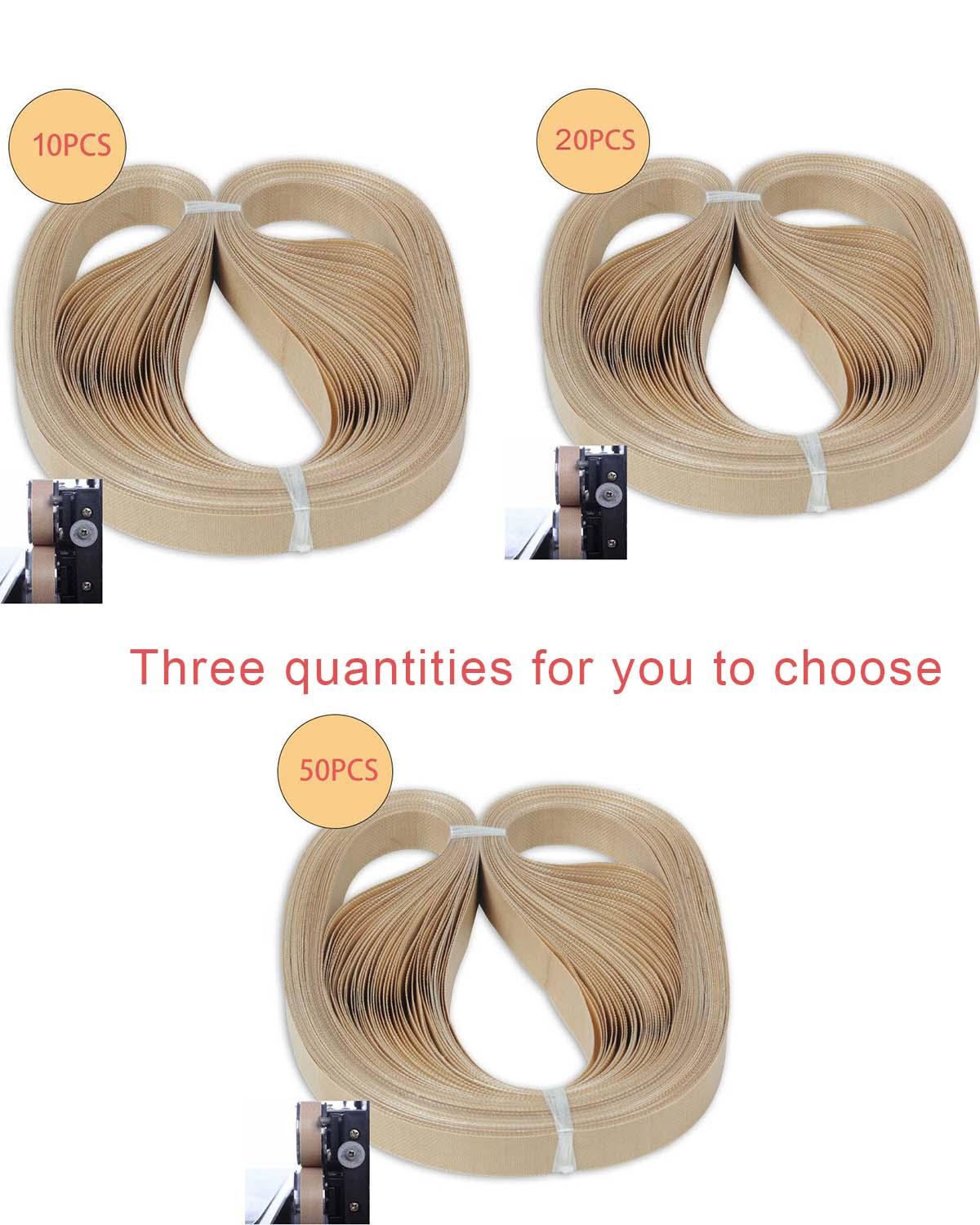Correa de polietileno para sellador continuo, cinta de sellado para 750/770/810/820/1000mm: 0.2mmx820mmx15mm / 20PCS