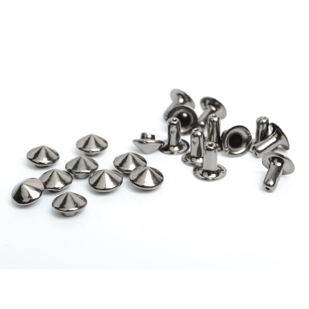 Juego de remaches rápidos de tipo Cono de Metal de 10mm, tachuelas de cabeza de aguja, pulsera con pinchos para ropa, remaches para ropa DIY, para bolsa de ropa, 100 juegos