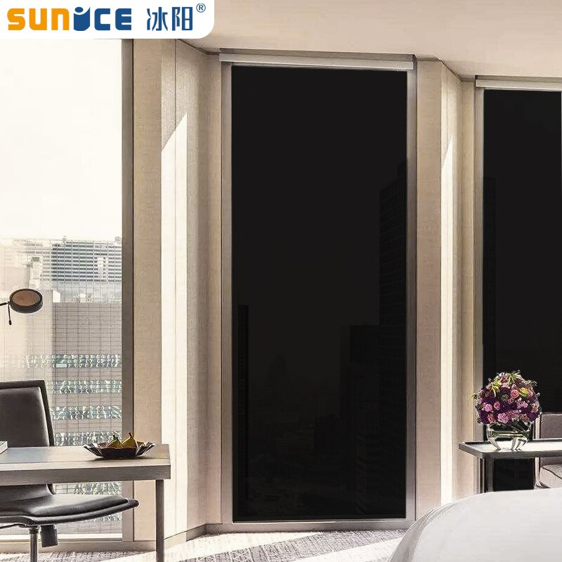 Sunice 0% VLT Zwarte Home Building window Film Privacy beschermende solar tint Warmte verminderen glas sticker 50cm x 700cm