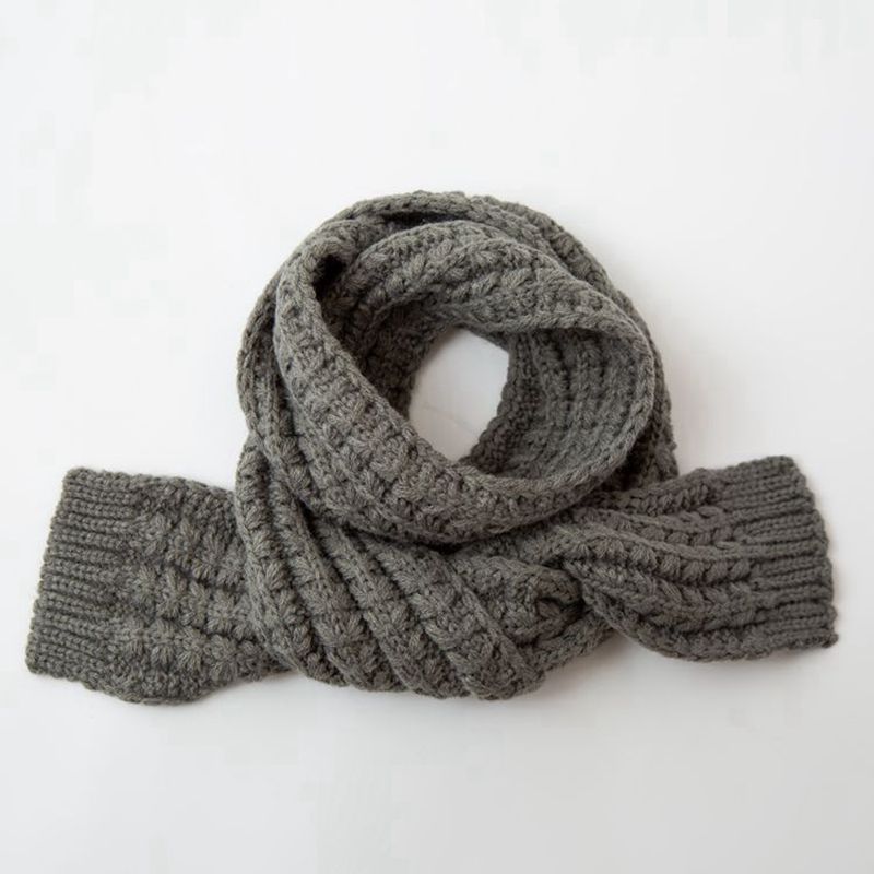 Sciarpa per bambini autunno inverno sciarpe per bambina all&#39;uncinetto tinta unita sciarpe per bambini scaldacollo per bambini calde a maglia all&#39;aperto accessori per bambini: gray