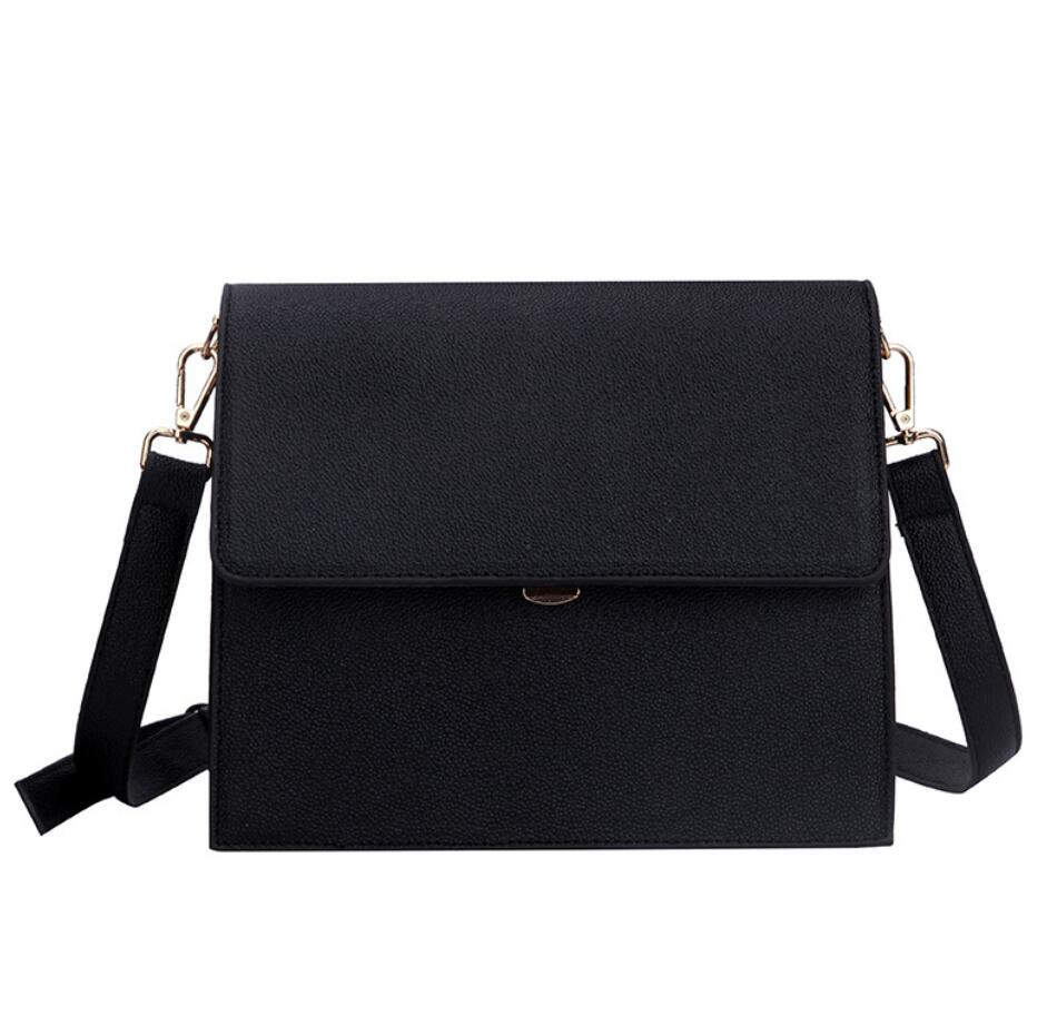 Luxe merk handtas pu leren dames handtas grote capaciteit schouder messenger bags: Zwart
