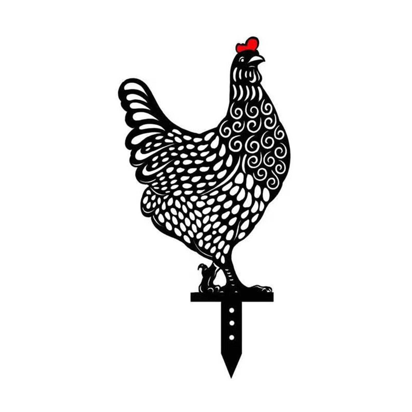 Ornamenti da giardinaggio pollaio arte giardino esterno cortile prato arredamento metallo gallina cortile arredamento regalo decorazioni pasquali: B