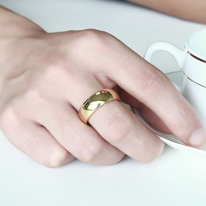 8mm Wide Smooth Real Tungsten Carbide Rings Jewelry Men Wedding Band USA Size 7-13