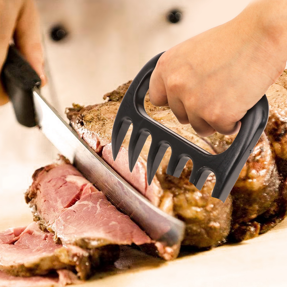 Hoomin 2 kpl/setti bbq-setti vedä lihasilppua porsaan puristin musta karhun kynnet grillihaarukka paistohaarukka pihdit grillityökalu