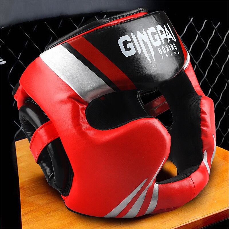 Förderung Boxen MMA Sicherheit Helm Kopf Getriebe Protektoren Erwachsene Art Ausbildung Kopfbedeckungen Muay thailändisch Kickboxen Volle-abgedeckt Helme: dy rot / L