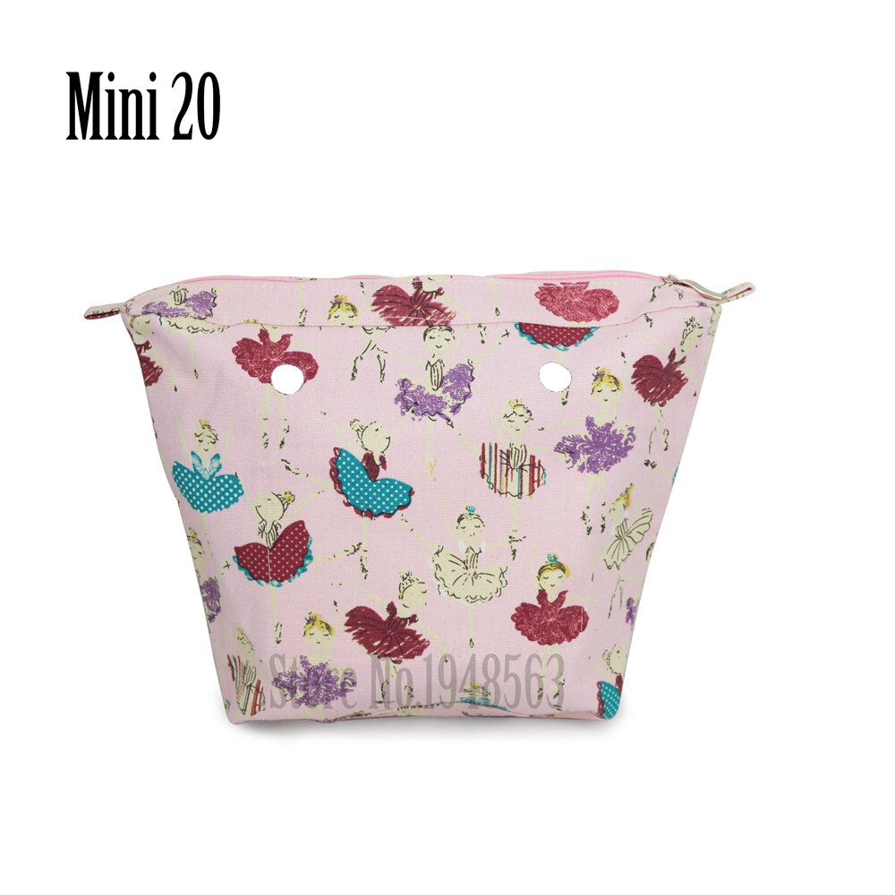 TANQU Colorful Waterproof Inner Lining Insert Zipper Pocket for Mini Obag Canvas Inner Pocket for O Bag: mini 20