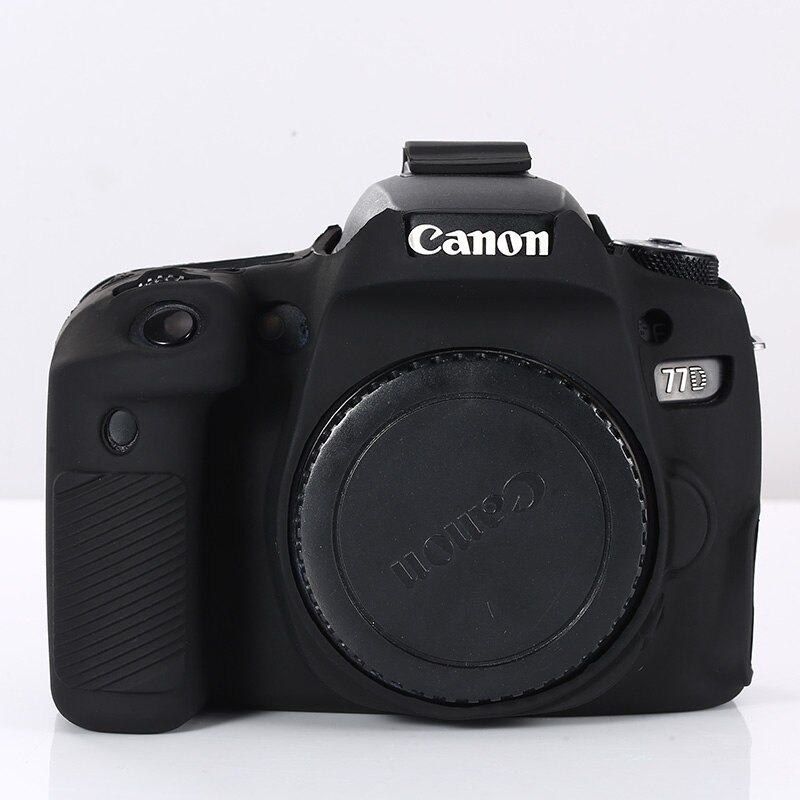 Soft Silicone Rubber Armor Skin Case DSLR Camera Body Cover Protector Bag For Canon EOS 60D 77D 80D 90D: 77D  Black
