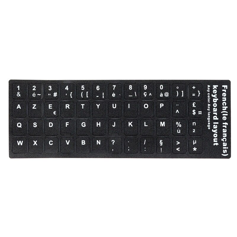 SR German Japanese French 3 Language Keyboard Scrub Smooth Stickers Layout Button Letters for PC Computer Laptop Accessories: FR Bla Not Luminous