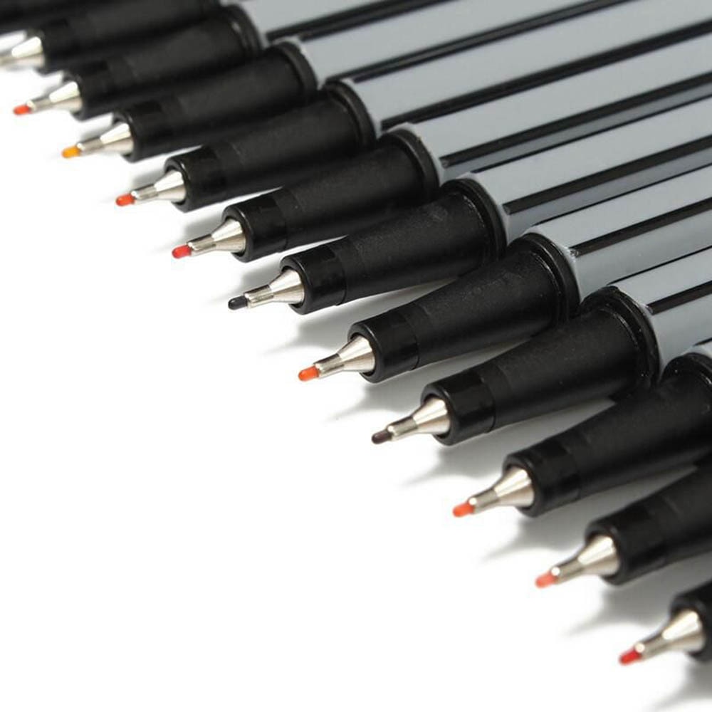 5Pcs 0.4 MM Fineliner Pens Superfine Marker Pen Water Based Assorted Ink Arts Drawing For Children Graffiti Hook Fiber Pen