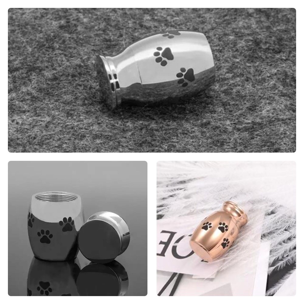 Huisdier Urn Poot Patroon Kleine Crematie Urn Voor Huisdier As Rvs Gedenkteken Urnen Voor Honden Katten As Houder Huisdier accessoires