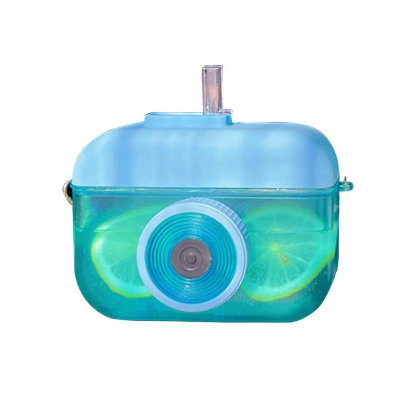 Unieke Camera Vorm Stro Cup Leuke Plastic Waterfles Met Bandjes Kawaii Draagbare Vruchtensap Drinkbeker Voor Kid/meisje/Volwassen: C