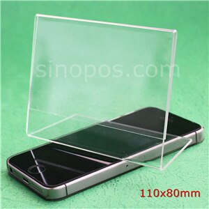 Acryl Schuine Card Frame 8x11 cm Portret Landschap, a7 clear plastic teken houder schuine stand desktop tag ad poster L-display: 11x8cm horizontal