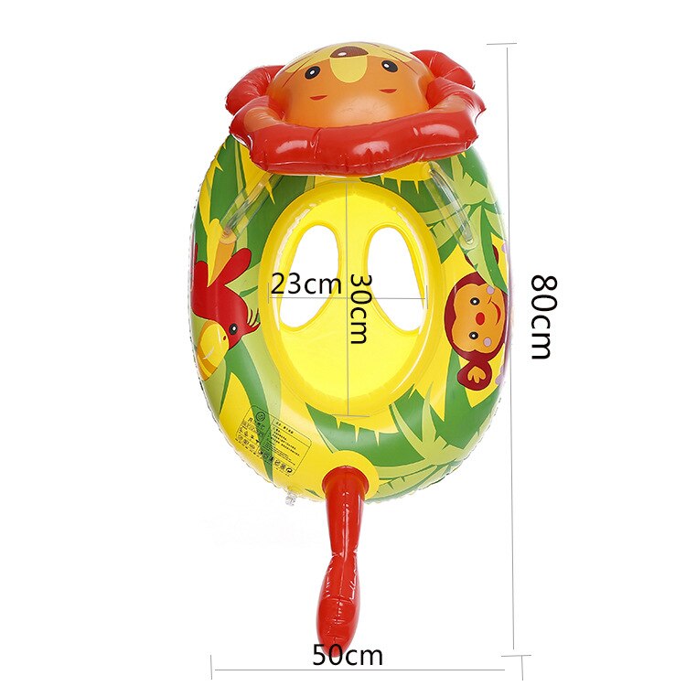 Niños natación círculo Animal barco mano inflable natación círculo grueso asiento inflable anillo niños dibujo Animal anillo: green