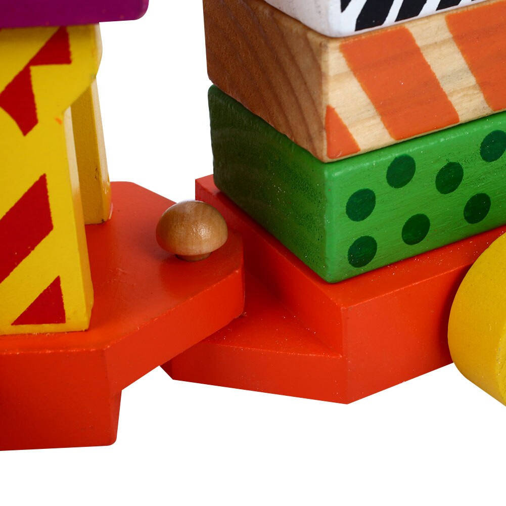 Kleurrijke trein rollenspel speelset decoratie accessoires houten kinderen 17- delig