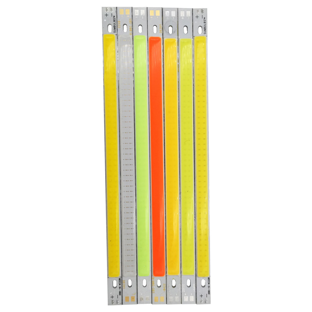 Cooleeon 200 x 10mm dc12v led cob lysstrimmel 20cm x 10w lamper blå grøn rød varm kølig hvid farve led bar lys 200mm x 12v cob pære