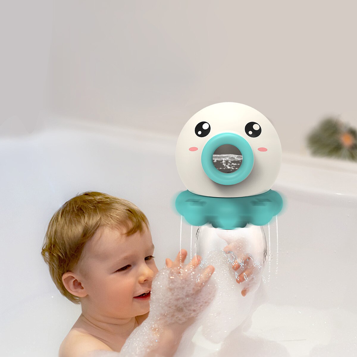 Giocattoli da bagno per bambini bagno per bambini neonati e bambini piccoli che nuotano giocando in acqua spruzzando balene d&#39;acqua piove nuvole: T12